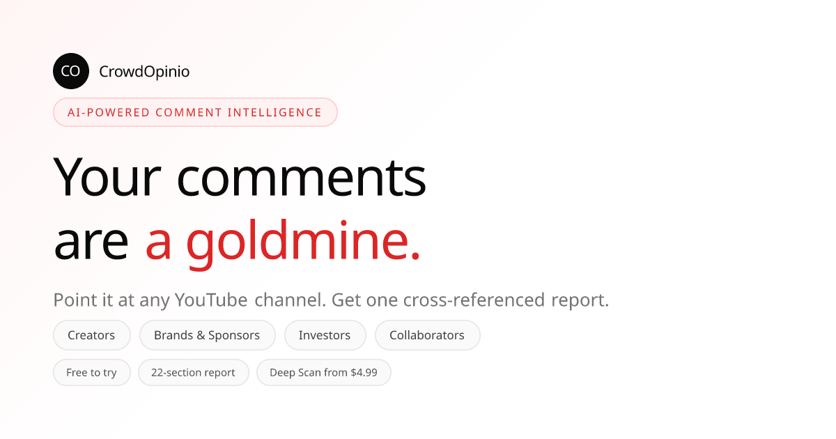 I built a tool because useful video ideas get buried in YouTube comments logo